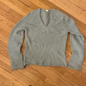 J. Crew Soft Gray V-Neck Sweater